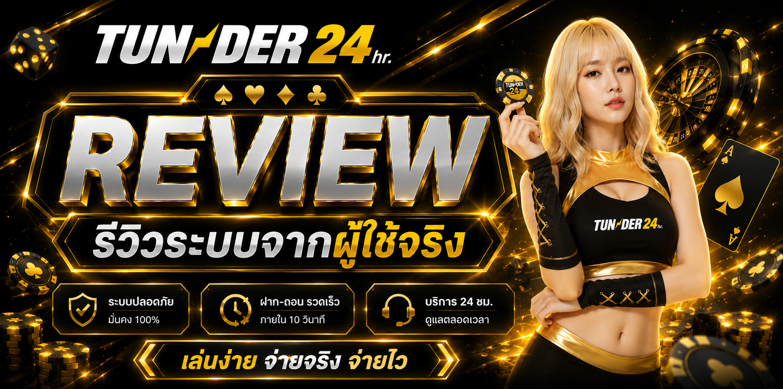 รีวิว TUNDER24HR จากผู้ใช้จริง ระบบปลอดภัย ฝากถอนรวดเร็ว พร้อมบริการตลอด 24 ชั่วโมง